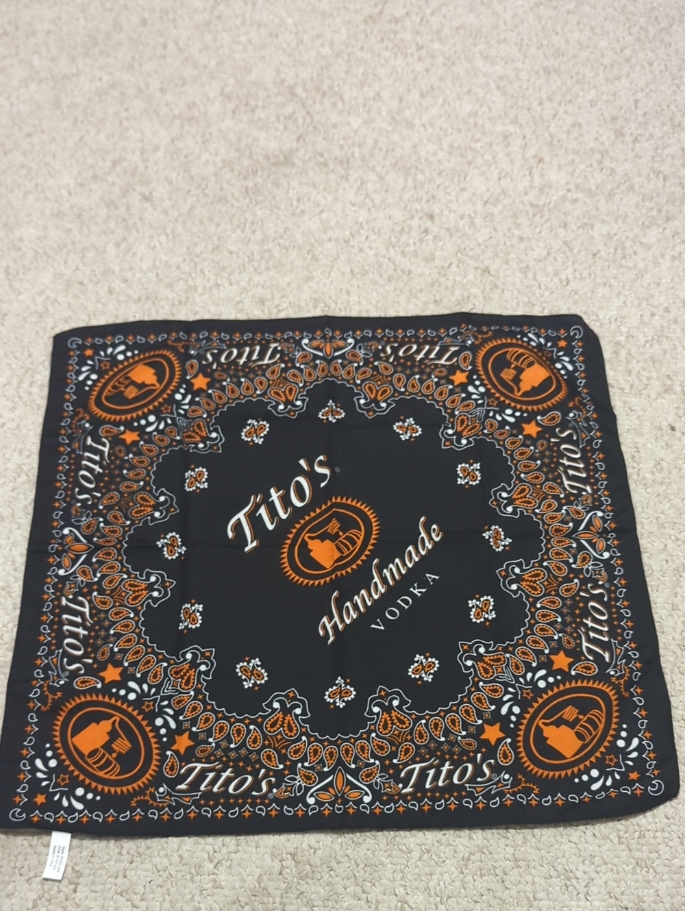 Tito's Handmade Vodka Black & Orange Bandana